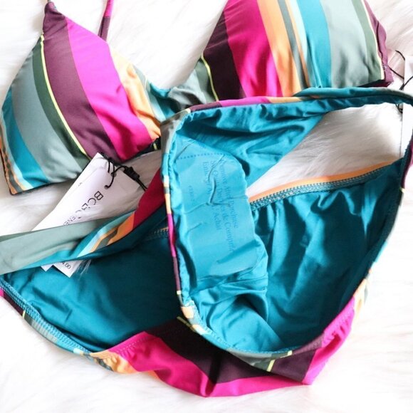 NWT BCBGeneration Colorful Rainbow Stripe Bikini Bathing Suit Set Size XS - Picture 5 of 8